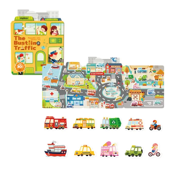 Set de Stickere Gelatinoase Reutilizabile „Trafic Aglomerat”