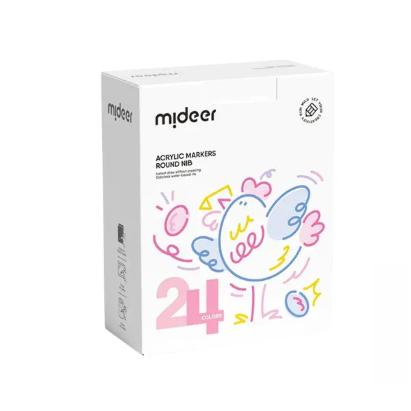 Set de markere acrilice cu vârf rotund, 24 culori