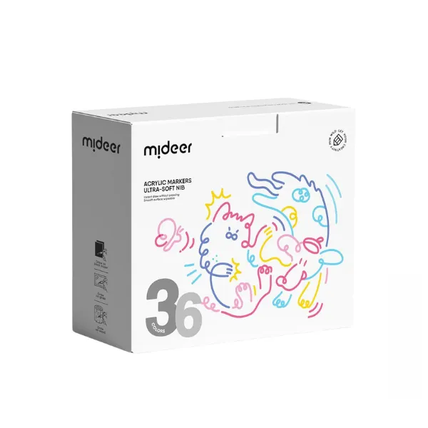 Set de markere acrilice cu peniță ultra moale, 36 culori