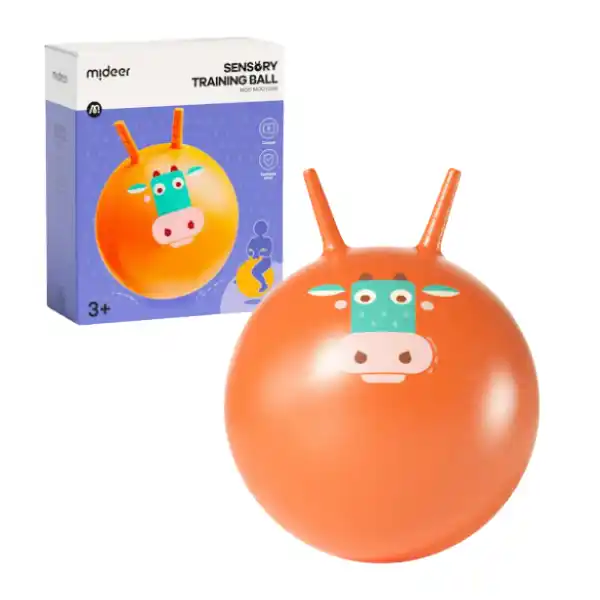 Сенсорный мяч для прыжков с насосом «Корова Му-му»