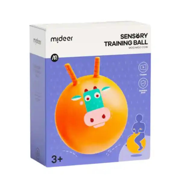 Сенсорный мяч для прыжков с насосом «Корова Му-му»