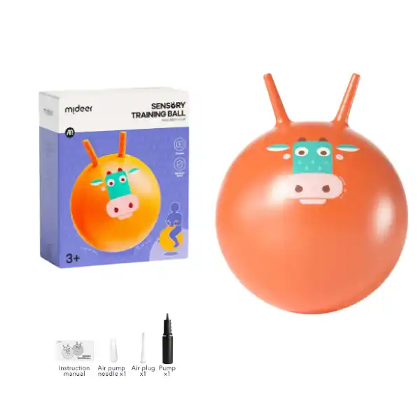 Сенсорный мяч для прыжков с насосом «Корова Му-му»