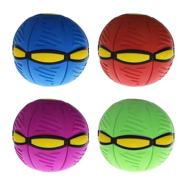 Minge zburătoare pliabilă tip frisbee cu LED Phlat Ball, transformabilă în OZN plat