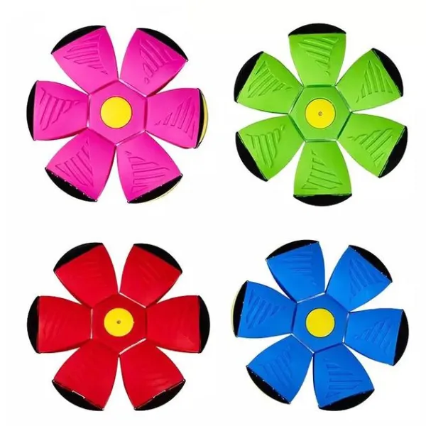 Minge zburătoare pliabilă tip frisbee cu LED Phlat Ball, transformabilă în OZN plat