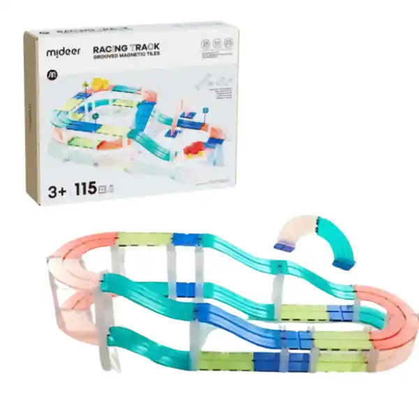 Магнитный конструктор «Гоночная трасса», 115 шт.