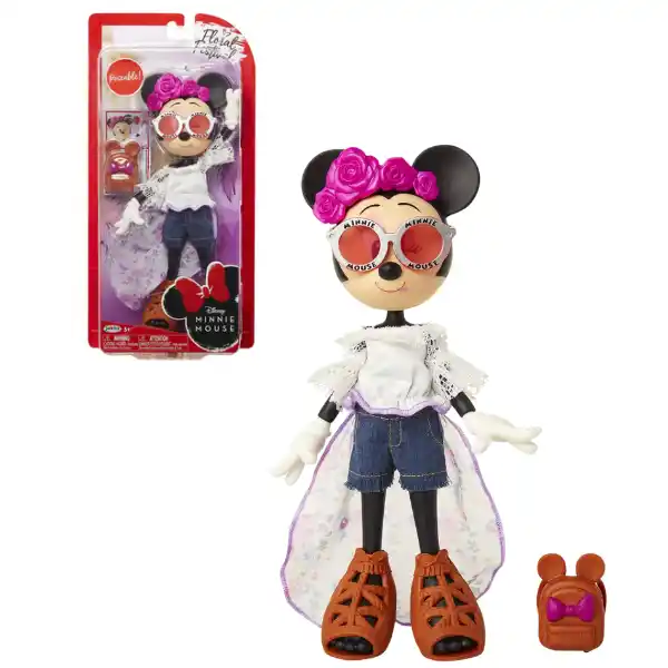 Papusa Minnie Mouse cu cu Bentita cu Flori