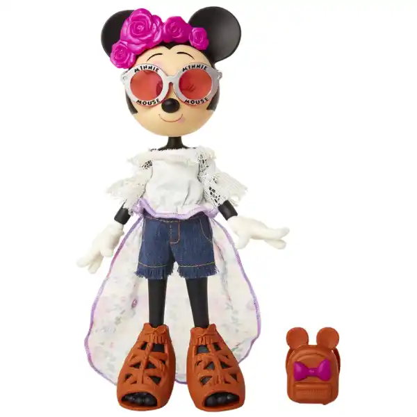 Papusa Minnie Mouse cu cu Bentita cu Flori