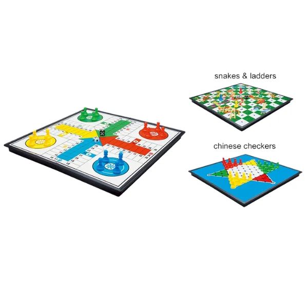 Joc de masă „Ludo, Șerpi și Scări, Șah Chinezesc”, 3in1