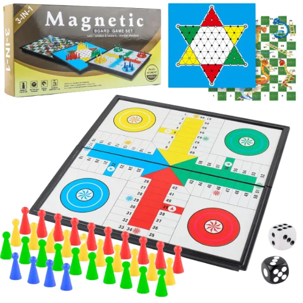 Joc de masă „Ludo, Șerpi și Scări, Șah Chinezesc”, 3in1