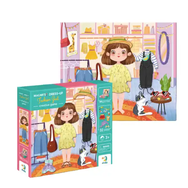 Joc magnetic „Fetița stilată”, 1 tablă magnetică, 32 elem.