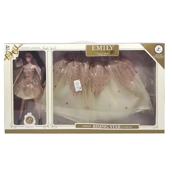 Set de joc: păpușa „EMILY” + fustă pentru copil