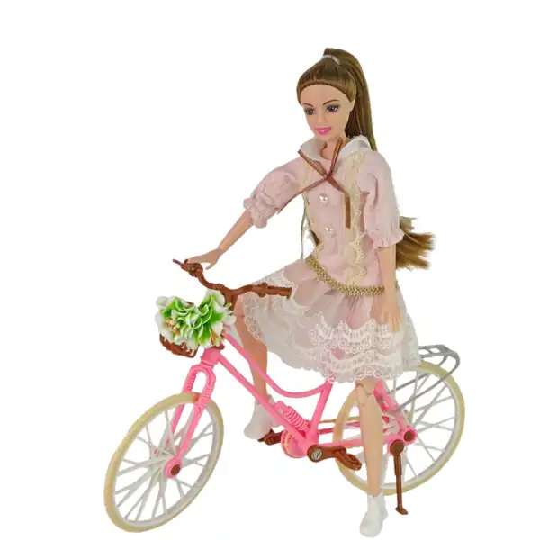Păpușa Emily cu bicicletă