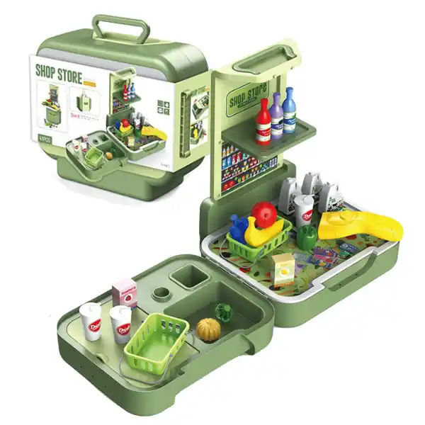 Valiza cu magazin de produse în interior, 43 detalii