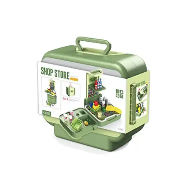 Valiza cu magazin de produse în interior, 43 detalii