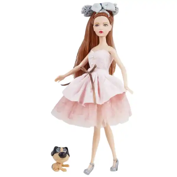 Set de joc: păpușa Emily cu accesorii + geanta pentru copii