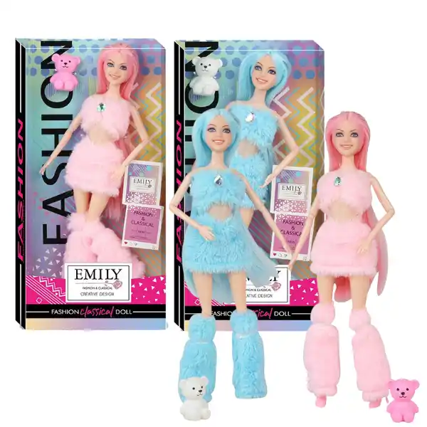 Păpușa Emily cu ursuleț, (as.)