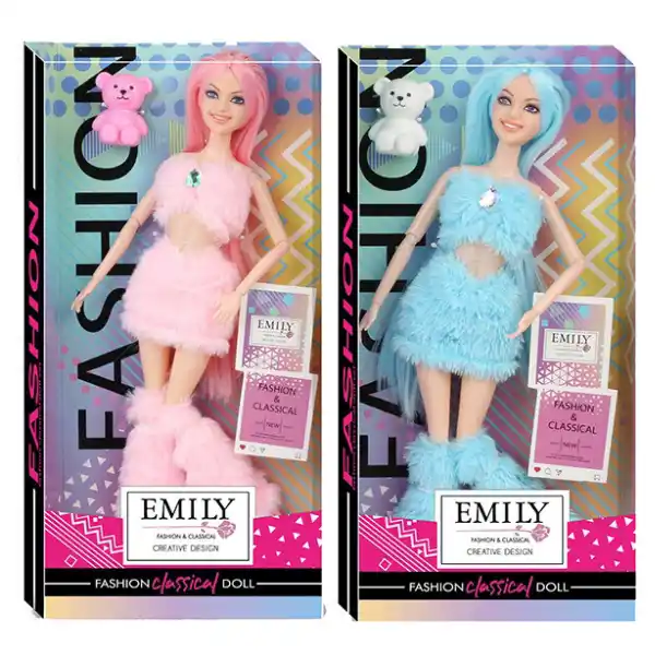 Păpușa Emily cu ursuleț, (as.)