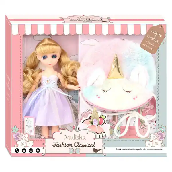 Игровой набор: кукла Мулиша и сумочка для ребенка