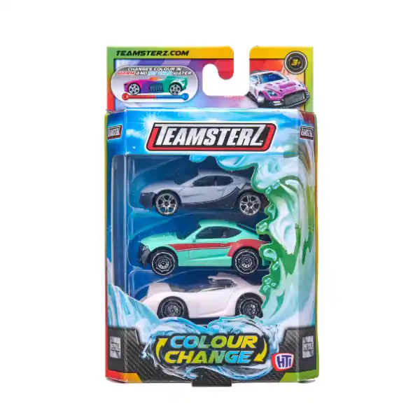 Набор из 3 машинок меняющих цвет, Teamsterz S/M