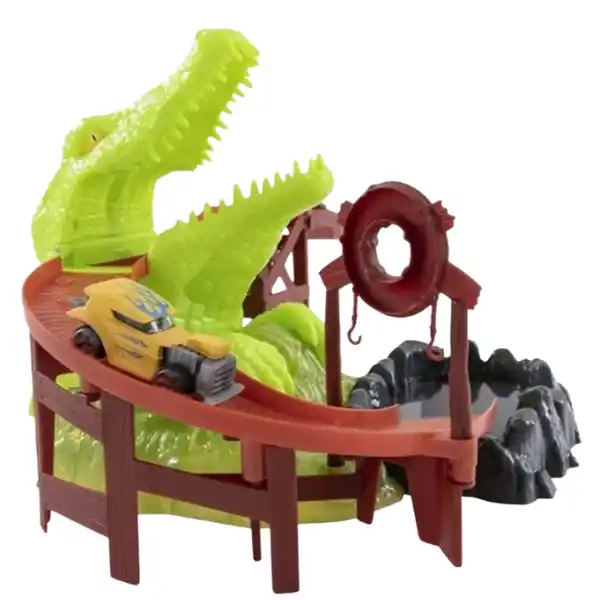 Игровой набор «Трасса с крокодилом и машинкой, меняющей цвет»