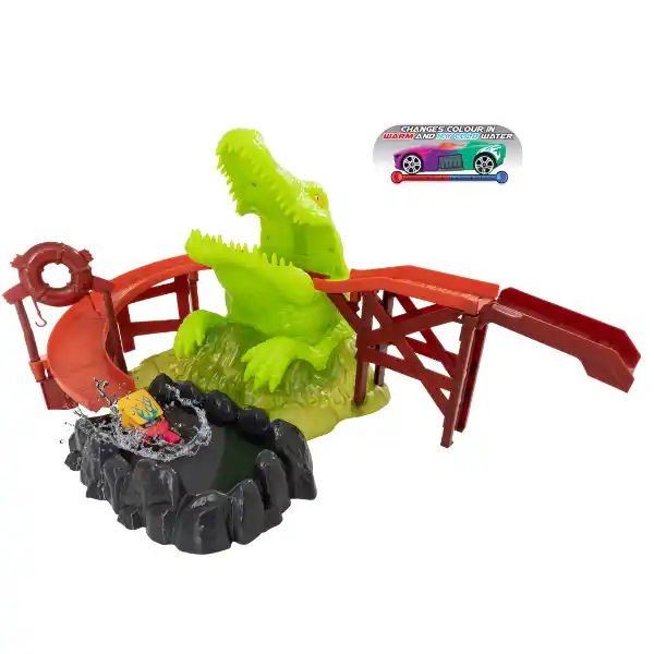 Игровой набор «Трасса с крокодилом и машинкой, меняющей цвет»