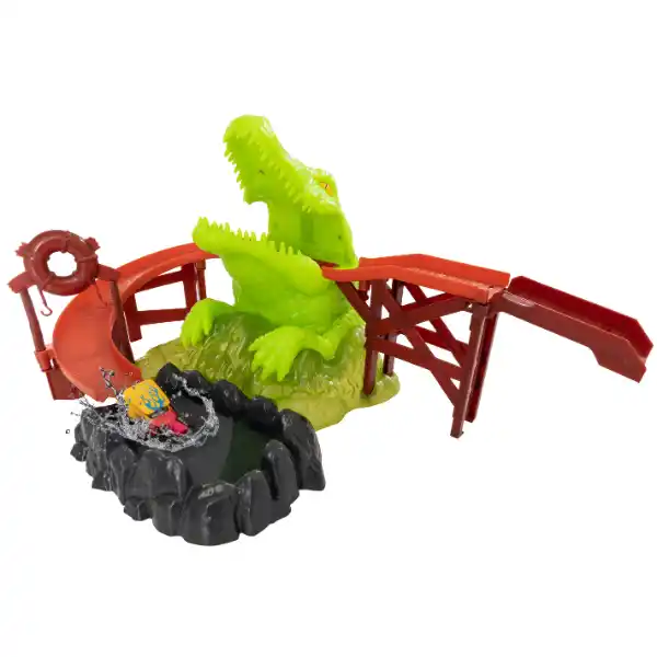 Игровой набор «Трасса с крокодилом и машинкой, меняющей цвет»