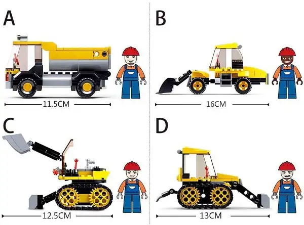 Set de construcție ”Transport pentru construcții”, 4 modele, de la 91 pînă la 155 elem.