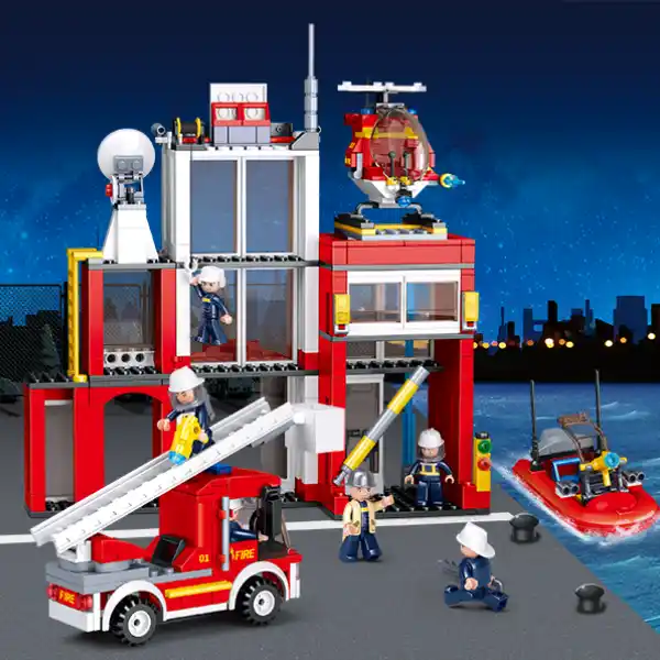 Set de construcție „Stație de pompieri”, 612 elem.