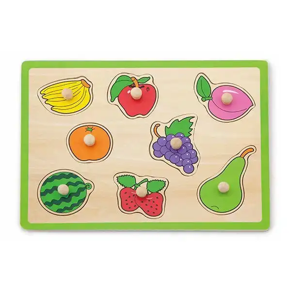 Puzzle din lemn cu buton „Fructe” 8 elem.
