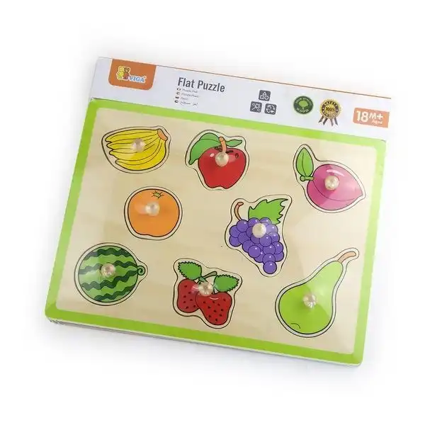 Puzzle din lemn cu buton „Fructe” 8 elem.