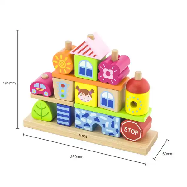 Cuburi de lemn “Orașul”