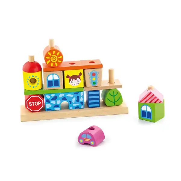 Cuburi de lemn “Orașul”