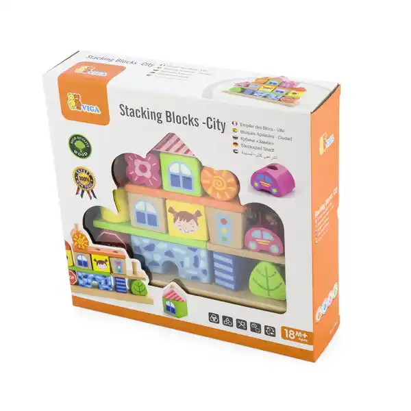 Cuburi de lemn “Orașul”