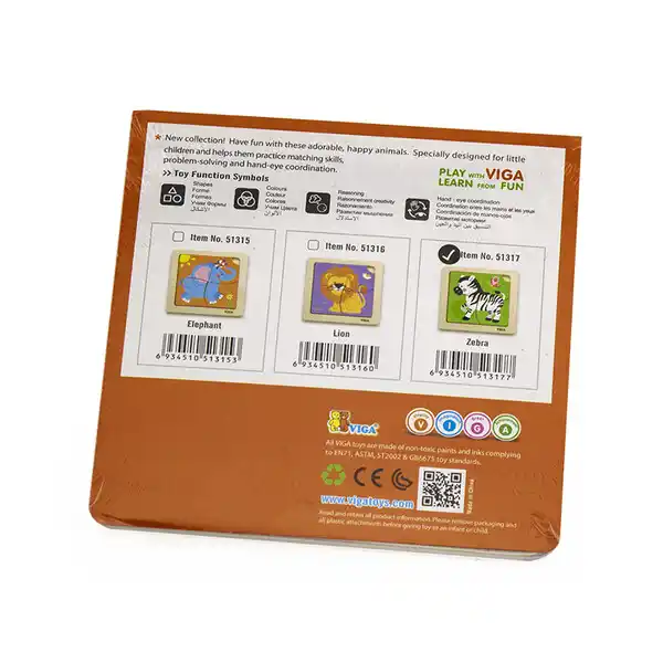 Деревянный мини-пазл “Зебра”