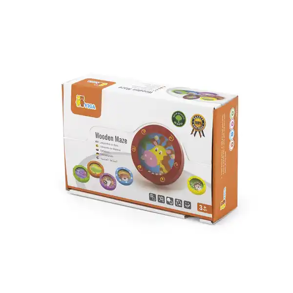 Деревянный лабиринт с металлическим шариком, в ассортименте