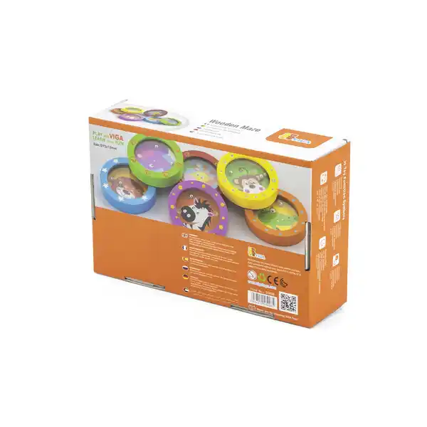 Деревянный лабиринт с металлическим шариком, в ассортименте