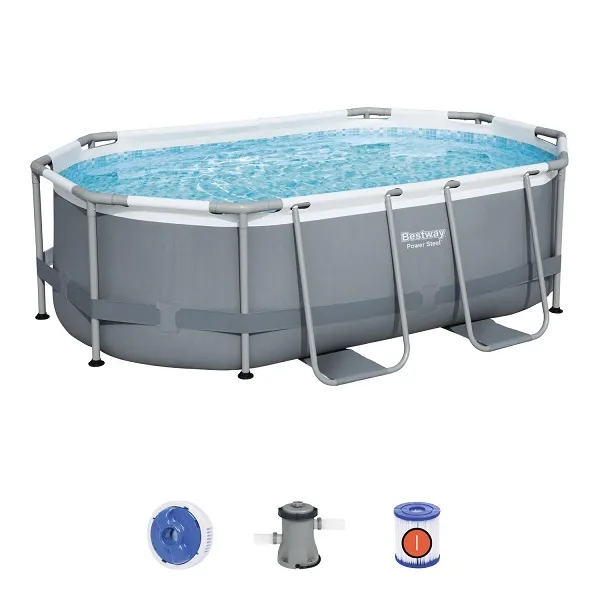 Piscina Power Steel Oval 305x200x84cm, 3668L, carcas metal