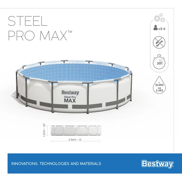 Piscina Bestway carcasa metalica Steel Pro Max 396х122см, 12690 L