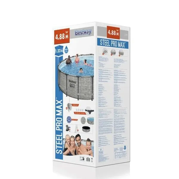 Piscina Steel Pro Max 488x122cm, 19480L, carcas metal