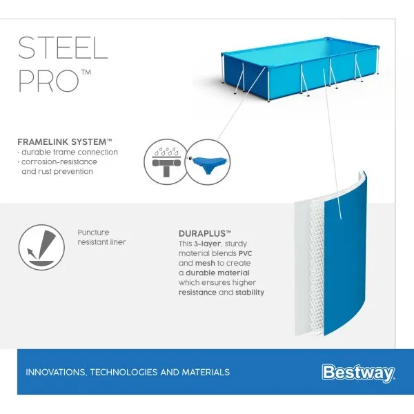 Piscina Steel Pro 300x201x66cm, 3300L, carcas metal