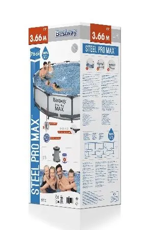 Piscina Steel Pro Max 366x76cm, 6473L, carcas metal