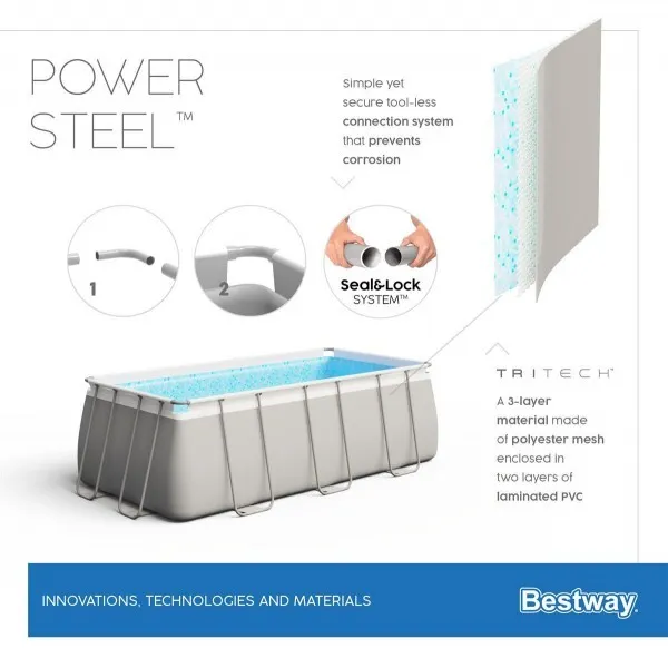 Piscina Power Steel 404x201x100cm, 6478L, carcas metal