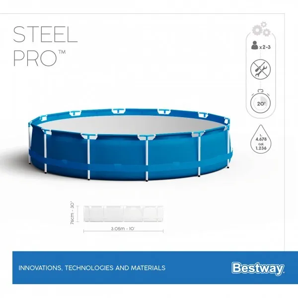 Piscina Steel Pro 305x76cm, 4678L, carcas metal
