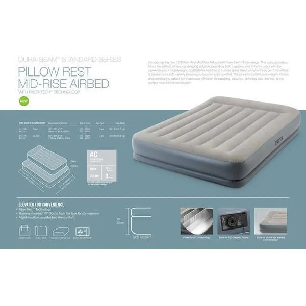 Saltea VELUR 152x203x30cм cu pompa incorporata, STANDARD