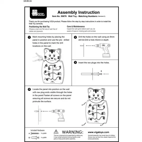 Busyboard (de perete) „Pisicul și cifrele”