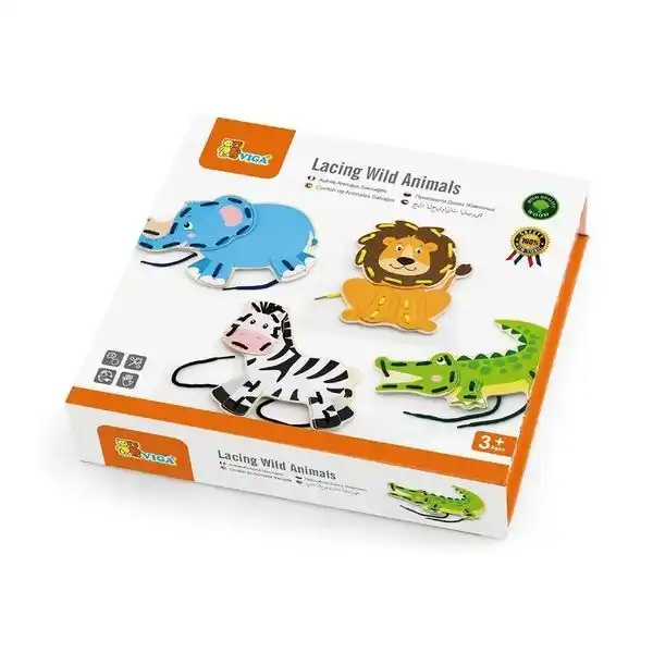 Развивающая игра со шнурком “Дикие животные”