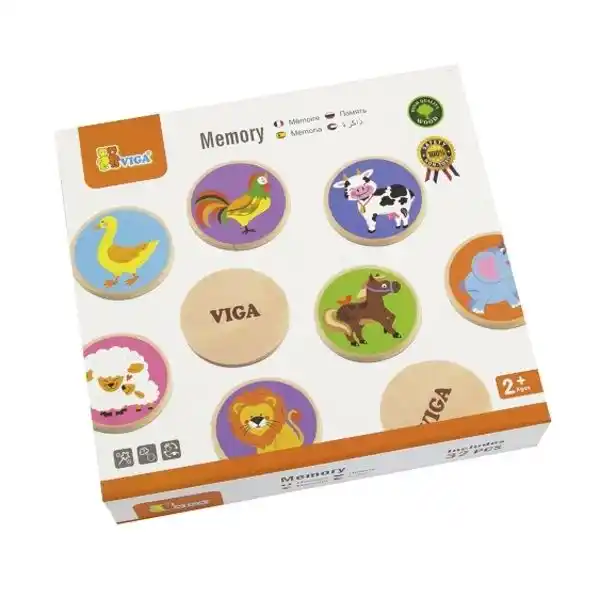 Joc de masă din lemn pentru dezvoltarea memoriei „Animale”