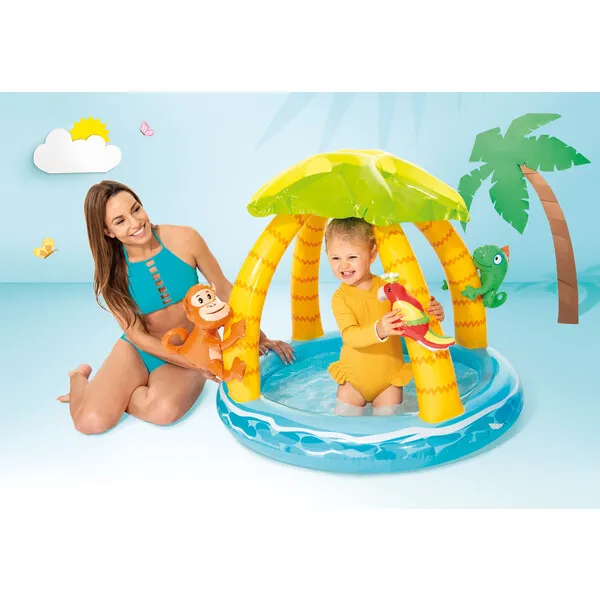 Piscina gonflabilă pentru copii „Palmierii pe insula tropicală” 120 x 86 cm, 1+