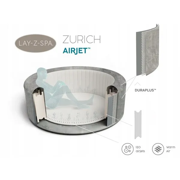 Jacuzzi SPA Zurich AirJet 180x66cm, 669L, 2-4 persoane