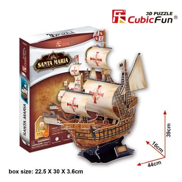 3D puzzle Corabia lui Columb „Santa Maria”, 113 elemente